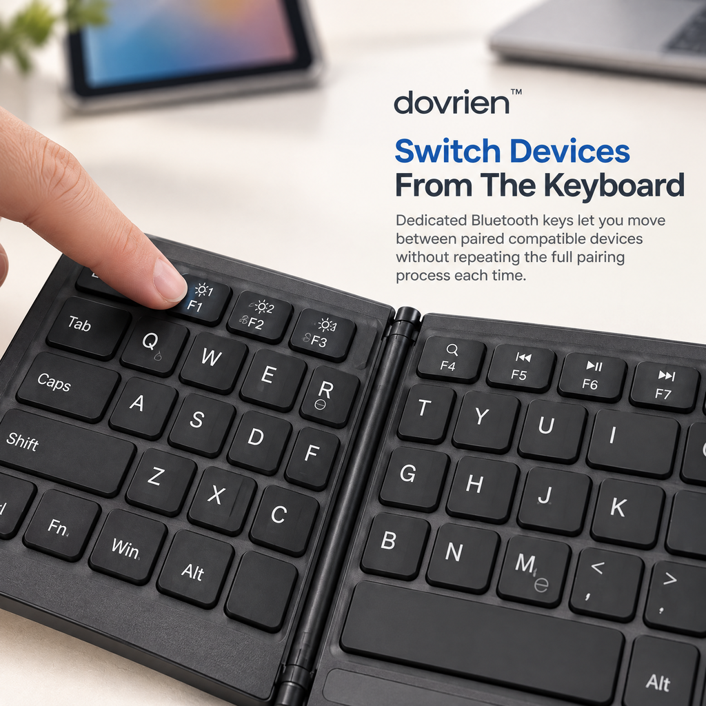 Dovrien™ KeyFold Tri-Fold Bluetooth Travel Keyboard