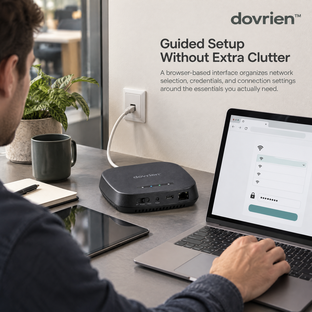 Dovrien™ RelayNest Portable Travel Wi-Fi Router