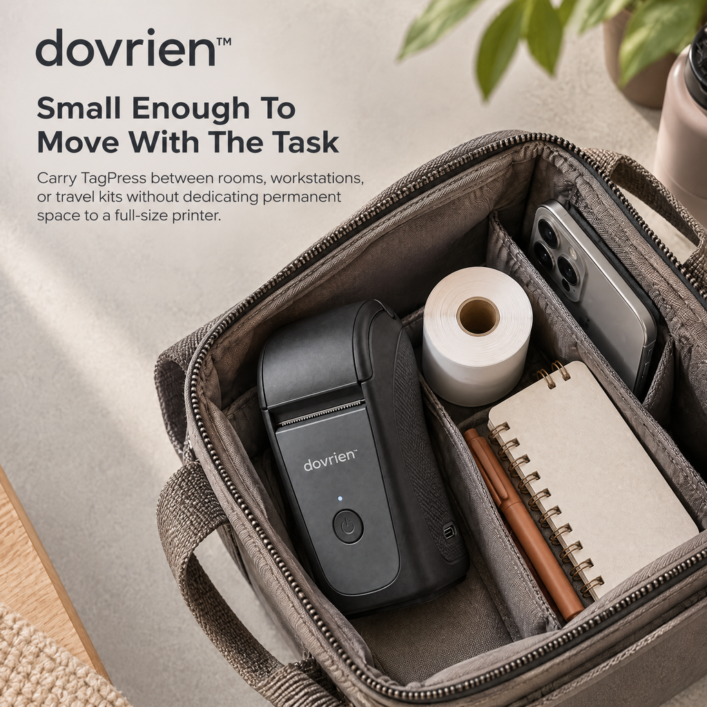 Dovrien™ TagPress Pocket Thermal Label Printer