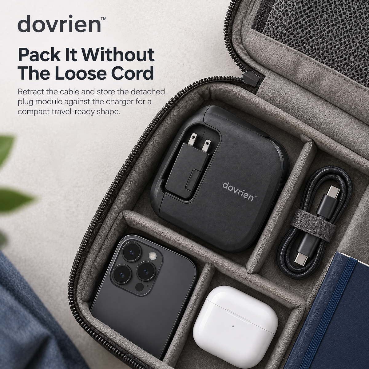 Dovrien™ PivotCharge Convertible USB-C Travel Charger