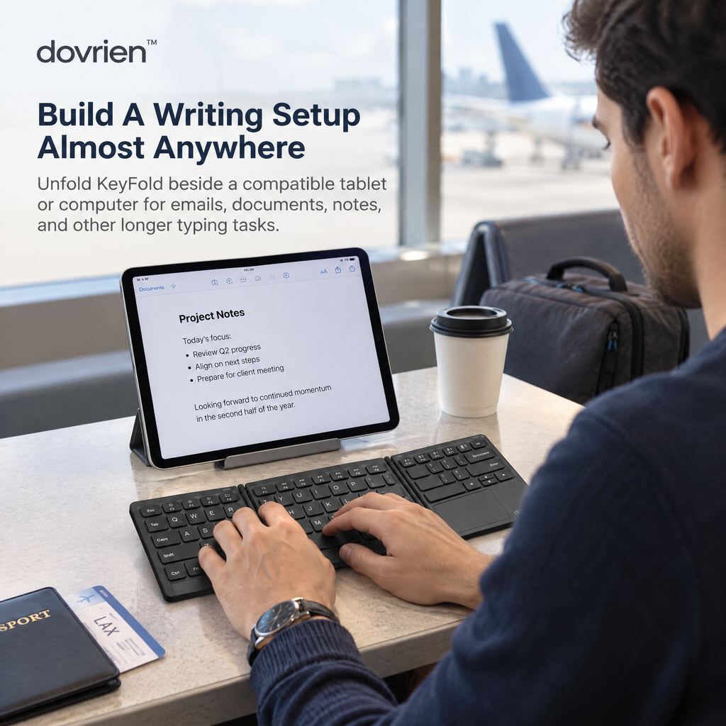 Dovrien™ KeyFold Tri-Fold Bluetooth Travel Keyboard