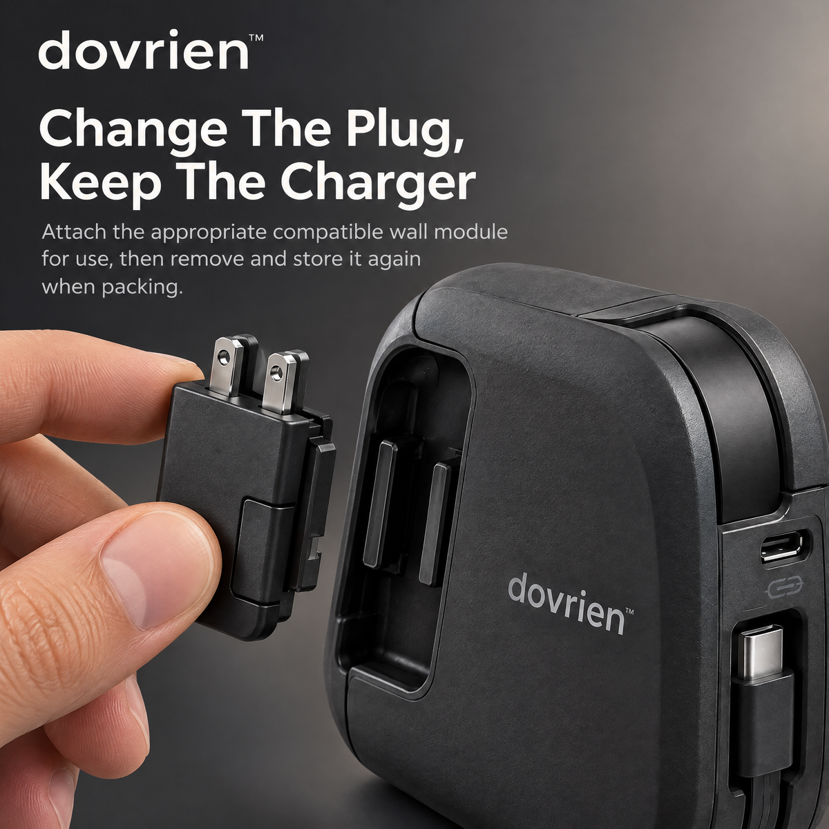 Dovrien™ PivotCharge Convertible USB-C Travel Charger
