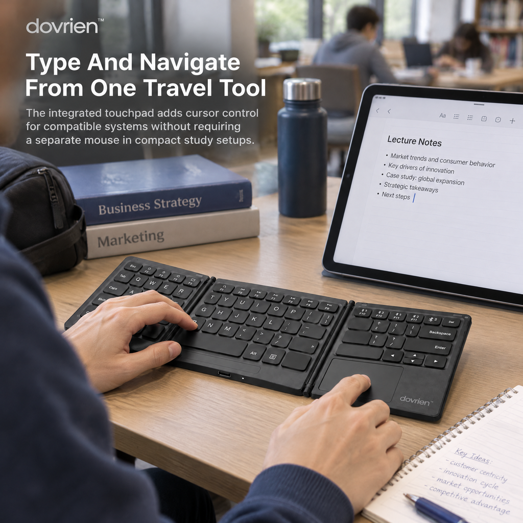 Dovrien™ KeyFold Tri-Fold Bluetooth Travel Keyboard