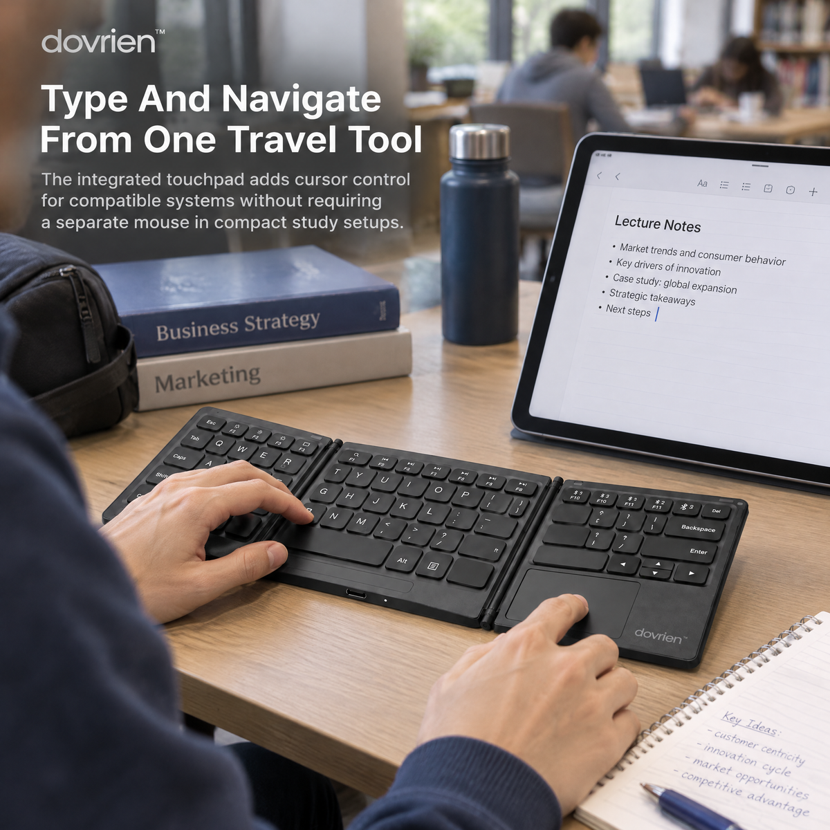 Dovrien™ KeyFold Tri-Fold Bluetooth Travel Keyboard