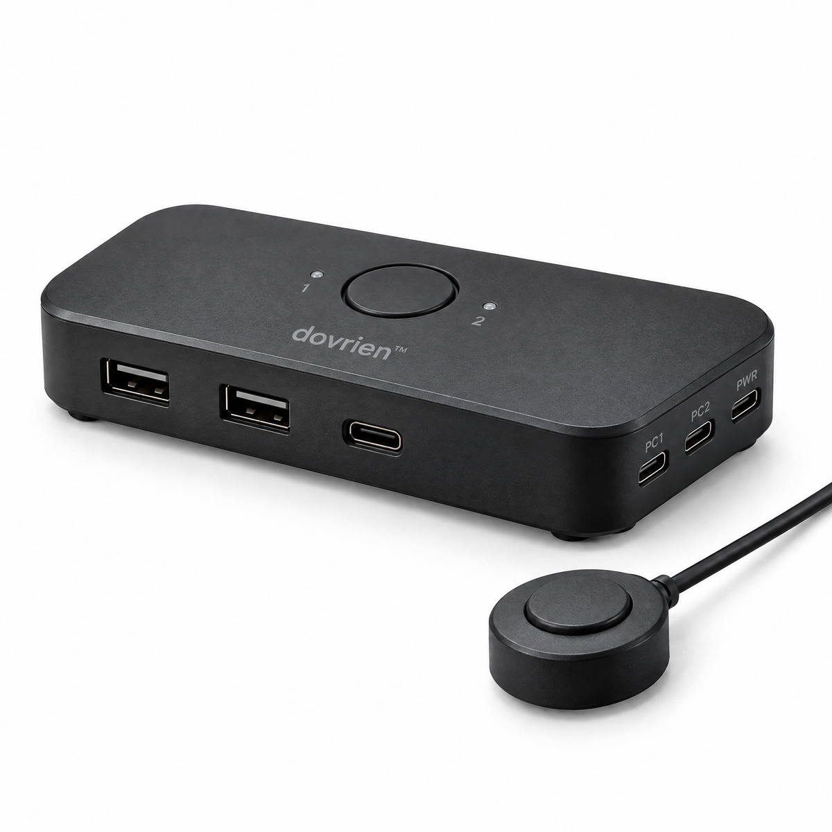 Dovrien™ BridgeTap Dual-Computer USB-C Peripheral Sharing Switch
